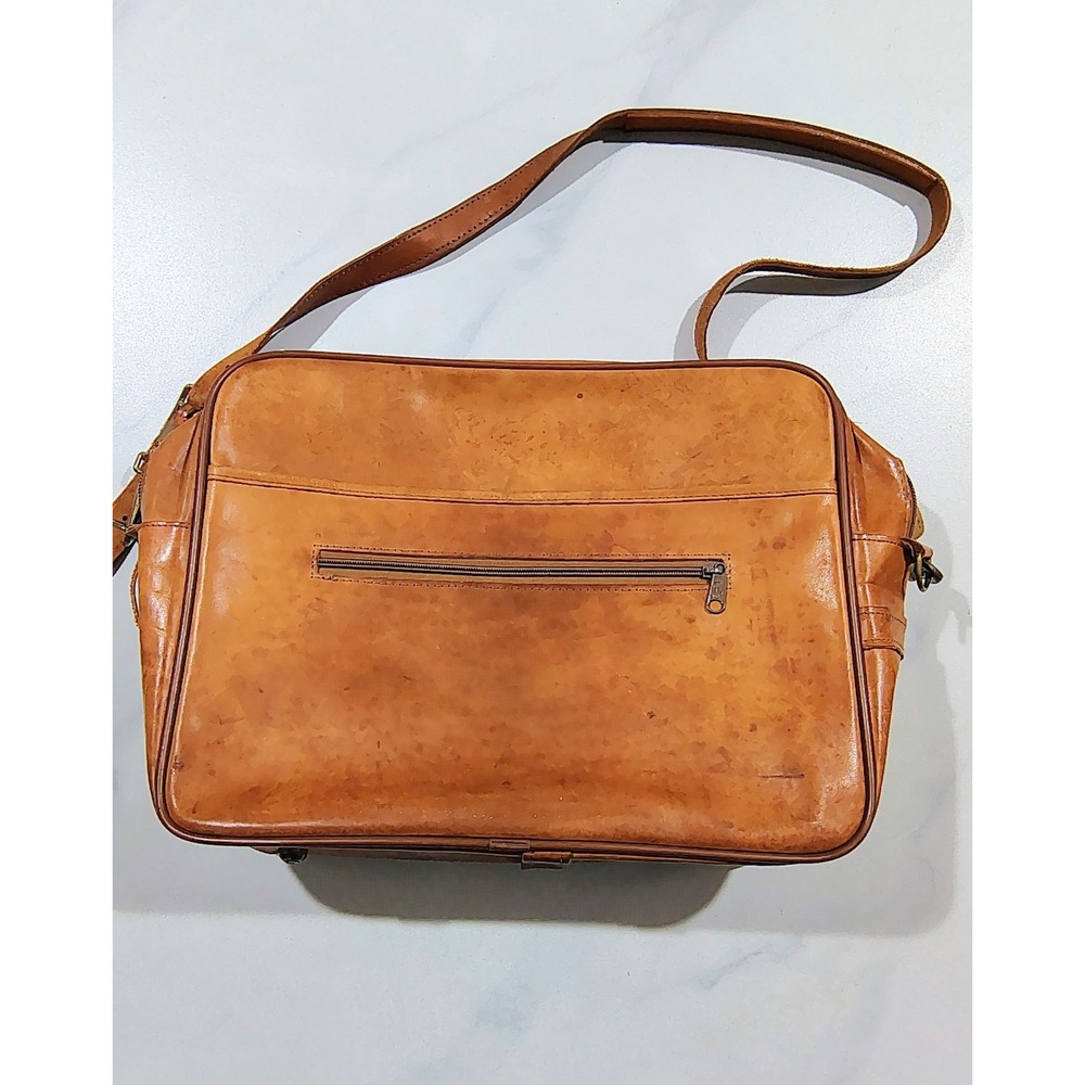 Vtg Leather Briefcase Hartmann Luggage Shoulder Carry On Bag Shoulder Strap+ Key - Picture 9 of 15